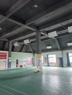 室内羽毛球场地全景