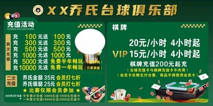 乔氏台球俱乐部宣传展板 活动