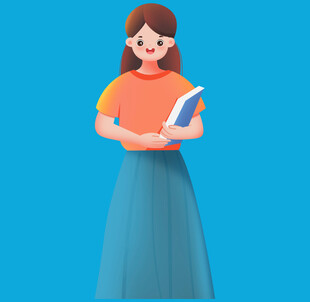 抱书微笑的知性女性