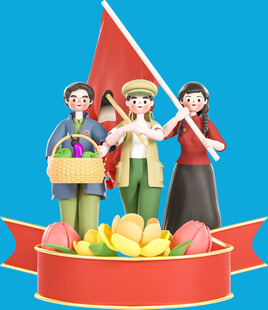 丰收场景中的劳动人民形象