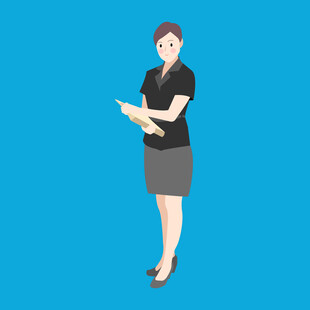 职业女性手持平板展示姿态