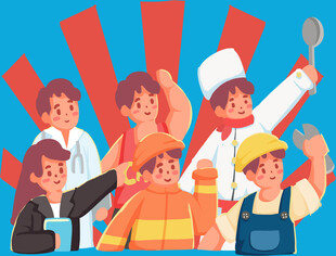 多样职业人群欢乐大集合