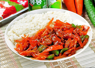 红椒肉丝盖饭