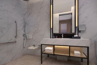 现代简约风浴室洗手台区域