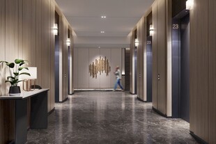 现代风格酒店走廊场景