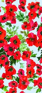 鲜艳红罂粟花卉图案