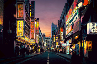 繁华都市夜景街道