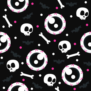 骷髅眼球图案黑色背景素材