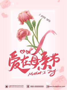 母亲节浪漫花卉主题海报