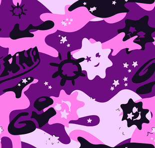 梦幻粉紫宇宙图案设计