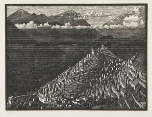 黑白山脉景观图像