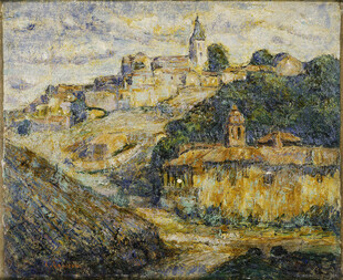 乡村风景油画作品