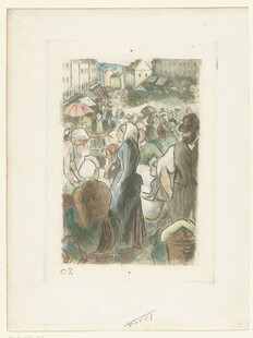 热闹集市场景绘画作品