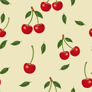 樱桃叶图案背景设计