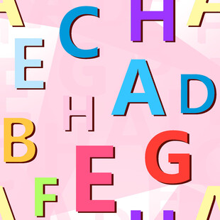 多彩立体字母背景图案