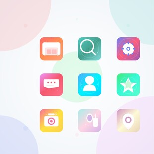 多彩时尚应用图标集合