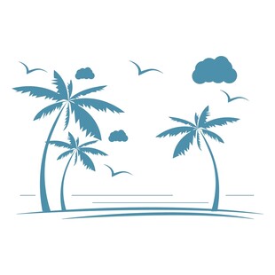 海边椰树风景图