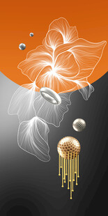 梦幻水母与抽象花朵图景