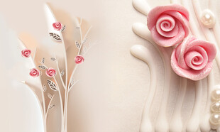 浪漫粉玫瑰与华丽装饰