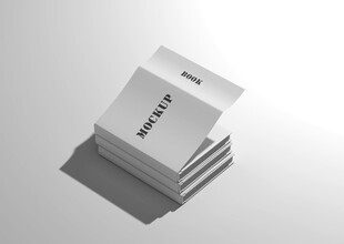 多个笔记本堆叠展示样机