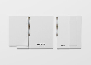 简约白色笔记本内页展示样机