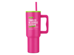 粉色带柄吸管杯子展示样机