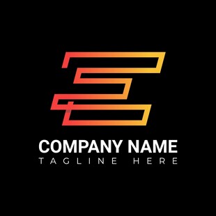 简约渐变字母E标志设计