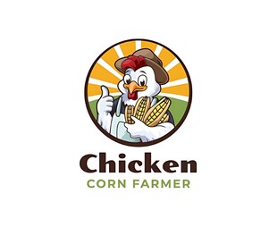 鸡肉玉米农夫标志设计
