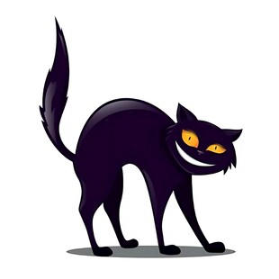 黑猫咧嘴笑