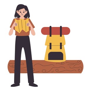 女子准备开启户外旅行