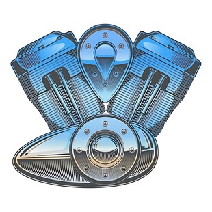 高性能V型双缸发动机
