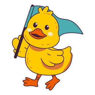 举旗小黄鸭