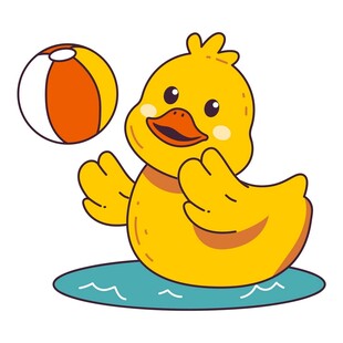 小黄鸭玩球