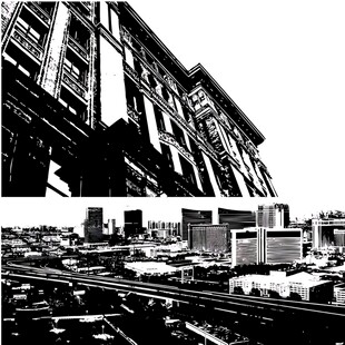 城市建筑与铁轨景观
