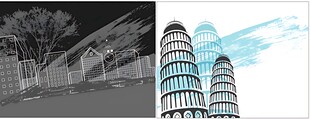 城市建筑对比图
