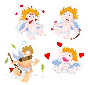 可爱丘比特天使插画