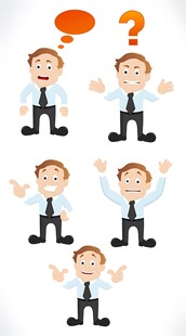 多样表情的商务人士形象