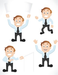 欢乐商务人士多样动作展示