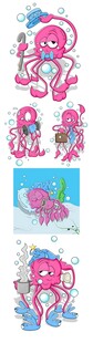 可爱卡通动物插画图案