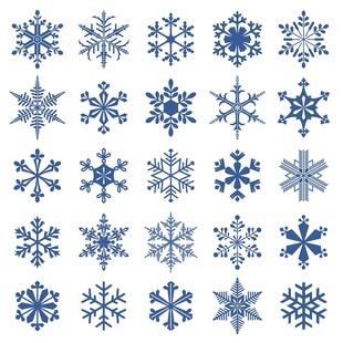 精美蓝色雪花图案集合