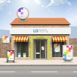 街边便利店外观效果图