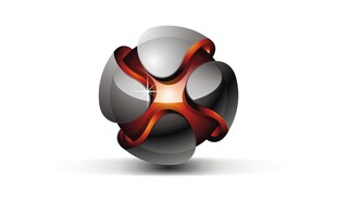 金属质感几何球体造型