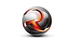 金属质感旋转球体图标