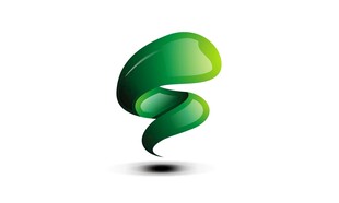 绿色螺旋状创意标志设计