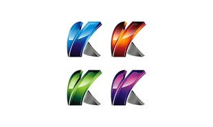 多彩立体字母K图标