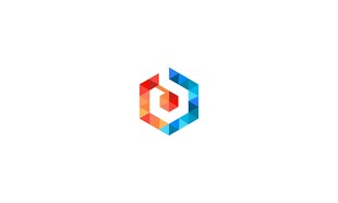 六边形多彩几何图形标志