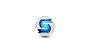 蓝色S字母标志设计