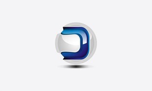 蓝白渐变字母D标志