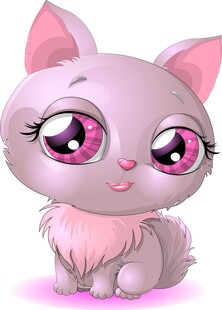 可爱粉色卡通小猫形象