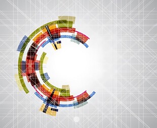 彩色立体字母C设计图